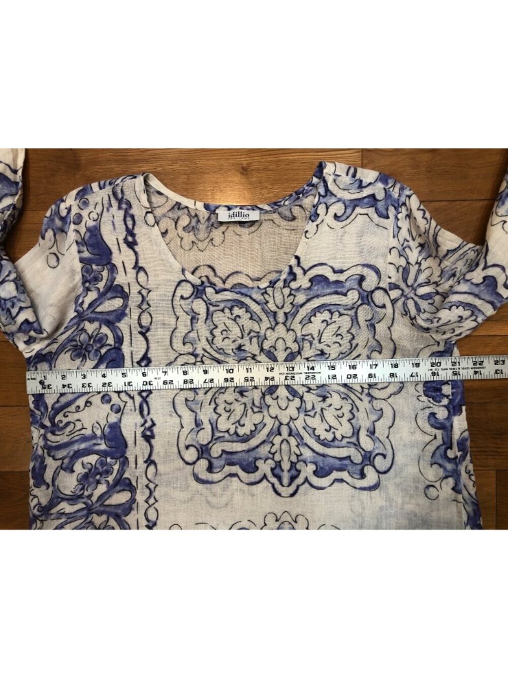 idillio Positano 100% Linen Purple & White Floral Scoop Neck Pullover Size S - Picture 6 of 11